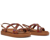 SANDÁLIA PAPETE MARROM E MULTICOLOR GLAMOUR C 30380 0068 0004 ANACAPRI - Vintedoisk